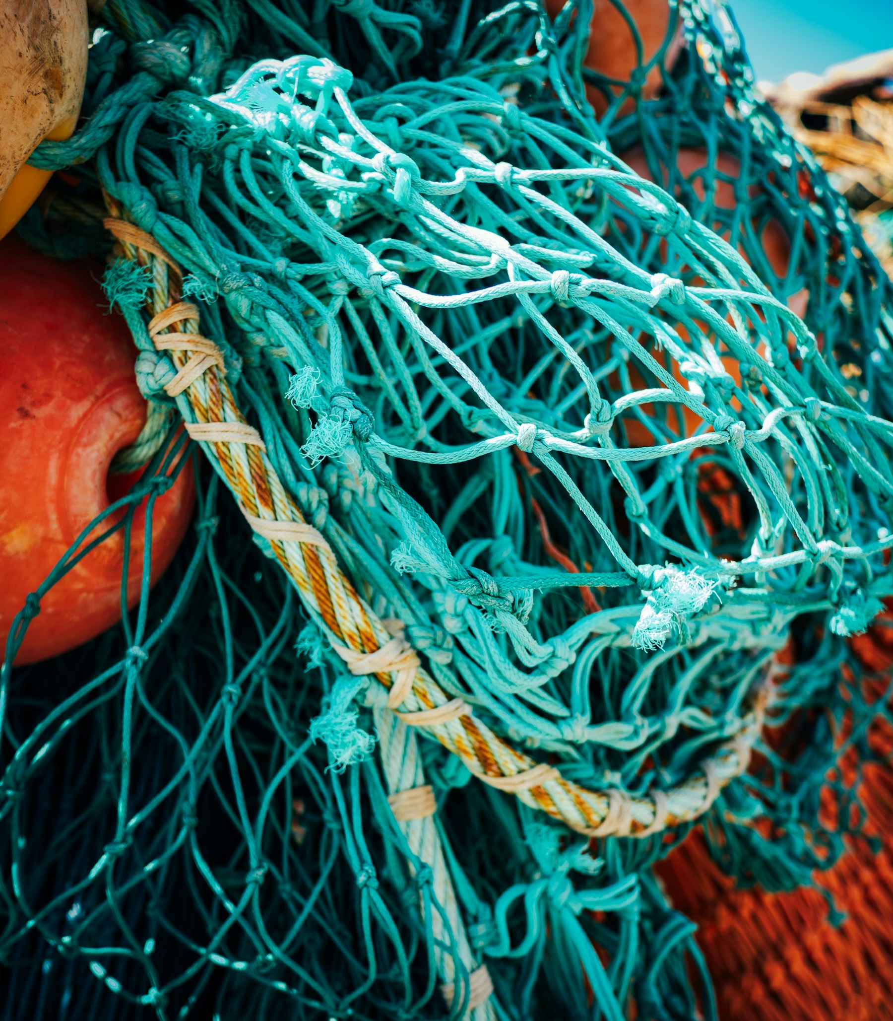 Fishing nets and floats — illustration